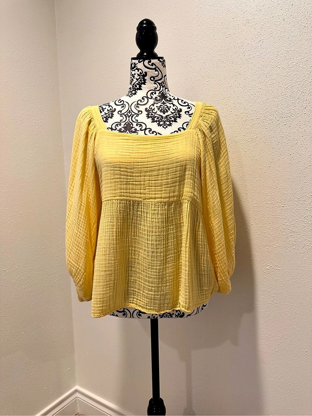 Michael Stars Patsy Square Neck Cotton Gauze Top